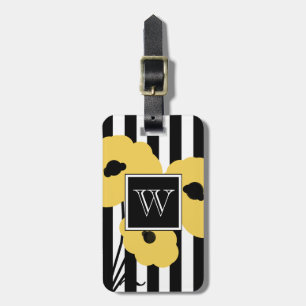 ÉTIQUETTE À BAGAGE PAVOTS JAUNES CHICS DU BAGAGE TAG_MOD