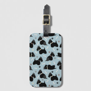 Étiquette À Bagage Paws et os de Terrier écossais
