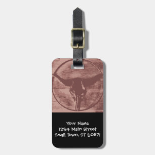 Étiquette À Bagage Pays Ouest Longhorns Bull Skull Cowboy Cadeaux