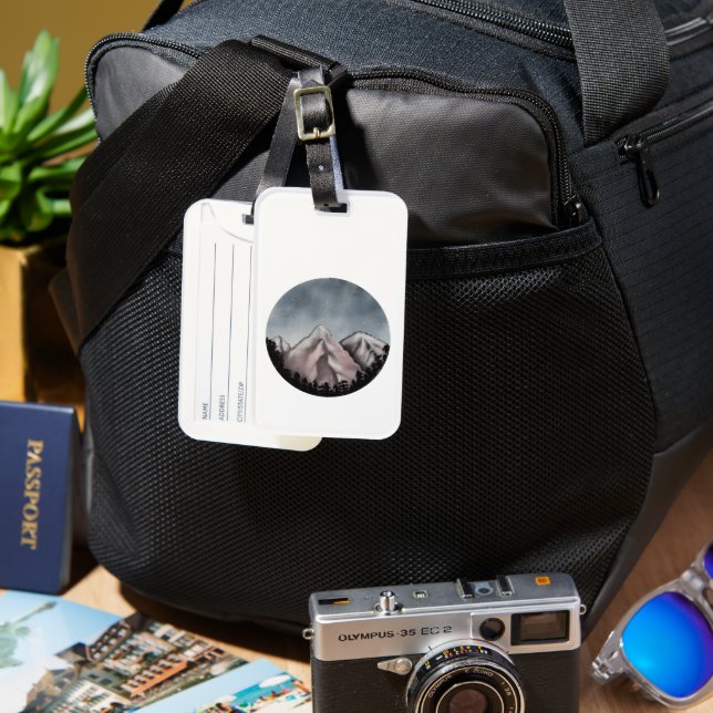 Étiquette À Bagage Paysage d'eau rond (Recto & Verso)