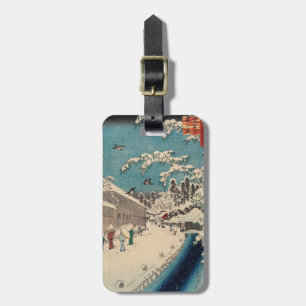 Étiquette À Bagage Paysage hivernal d'Hiroshige japon ukiyo-e antique
