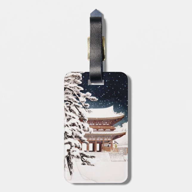 Étiquette À Bagage Paysage oriental frais d'hiver de Hasui Kawase de (Dos Vertical)