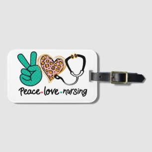 Étiquette À Bagage Peace Love Nuring