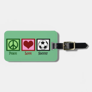 Étiquette À Bagage Peace Love Soccer