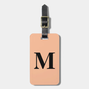 Étiquette À Bagage Peach Fuzz Monogramme Initial Personnalisé Nom Cad