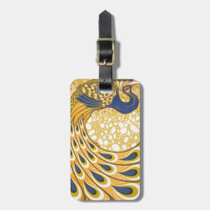 Étiquette À Bagage Peacock Antique Vintage Coloré