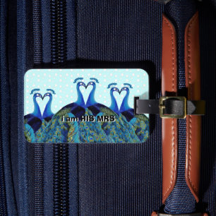Étiquette À Bagage Peacocks vintages Embrasser les cadeaux de mariage