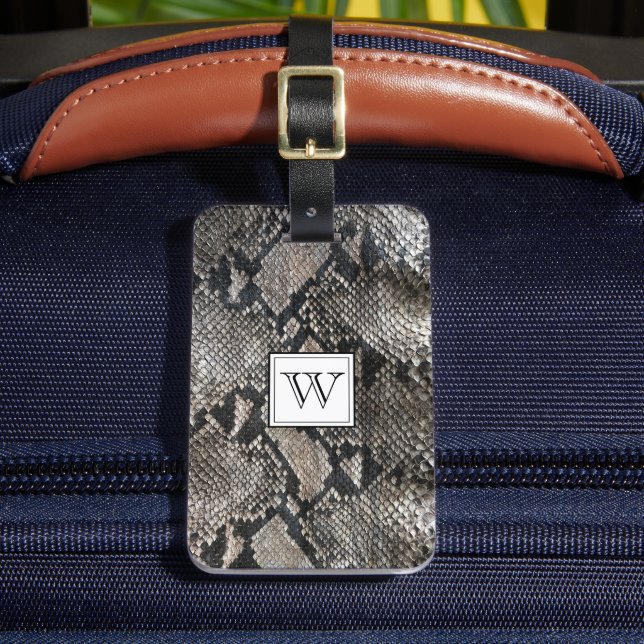 Étiquette À Bagage Peau de serpent tendance Monogram - Rich Elegance  (Insitu Rectoal 2)