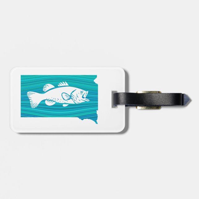 Étiquette À Bagage Pêche par vagues du Dakota du Sud (Dos horizontal)