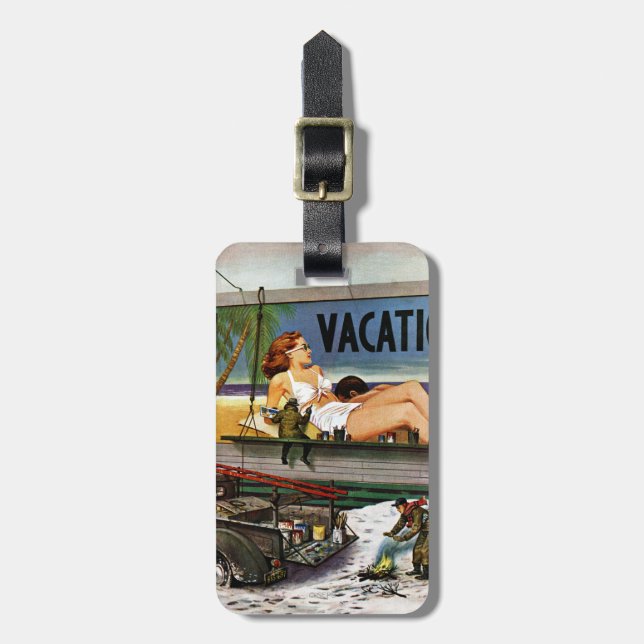 Étiquette À Bagage Peintres en tableau en hiver par Stevan Dohanos (Devant Vertical)