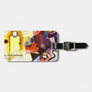 Étiquette À Bagage Peinture abstraite bleue rouge jaune de Kandinsky