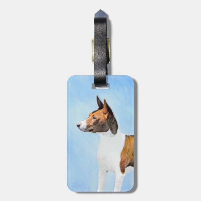 Étiquette À Bagage Peinture Basenji - Belle Art Original (Dos Vertical)