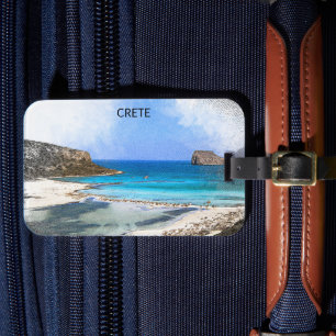 Étiquette À Bagage Peinture couleur Crète Vintage Grèce