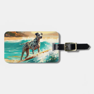 Étiquette À Bagage Peinture de surf sur la plage dalmate