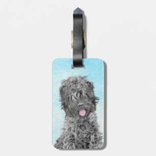 Étiquette À Bagage Peinture de Terrier russe noir - Chien original mi