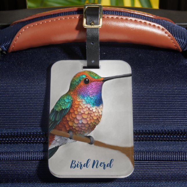Étiquette À Bagage Peinture des colibris de Vibrant Allen (Insitu Rectoal 2)
