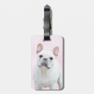 Étiquette À Bagage Peinture française de Bulldog (Crème/Blanc) - Art 