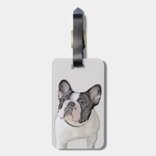 Étiquette À Bagage Peinture française de Bulldog (Pied de broche) - A
