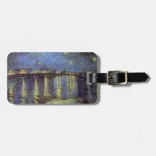Étiquette À Bagage Peinture nocturne étoilée de Van Gogh
