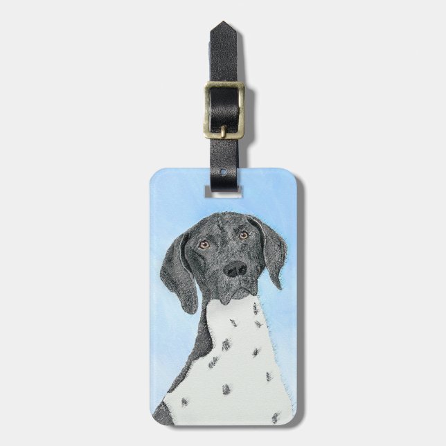 Étiquette À Bagage Peinture pointeur germanique - Art original (Devant Vertical)