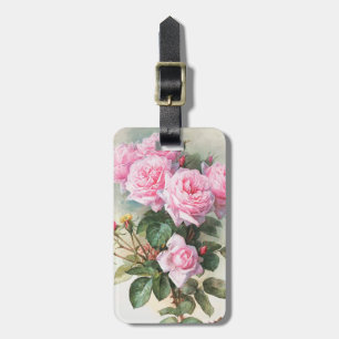 Étiquette À Bagage Peinture rose vintage de roses