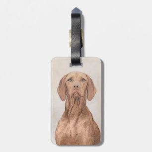 Étiquette À Bagage Peinture Vizsla - Joli art original chien