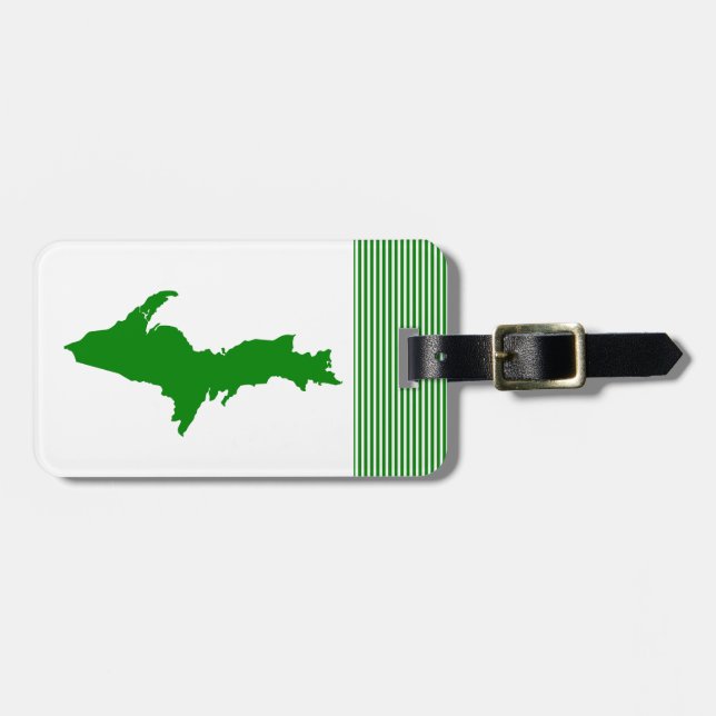 Étiquette À Bagage Péninsule supérieure du Michigan Vert (Devant horizontal)