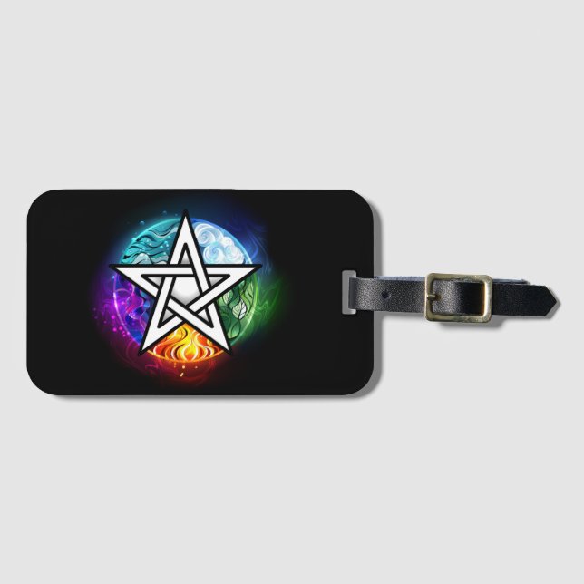 Étiquette À Bagage pentagramme du Wiccan (Devant Horizontal)