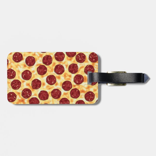 Étiquette À Bagage Pepperoni Pizza Motif (Dos horizontal)