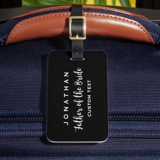 Étiquette À Bagage Père de la mariée Mariage personnalisé Monogramme  (Insitu Rectoal 2)
