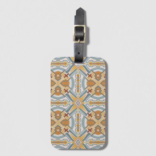Étiquette À Bagage Père Noël Fe Motif de carreaux géométriques (Devant Vertical)