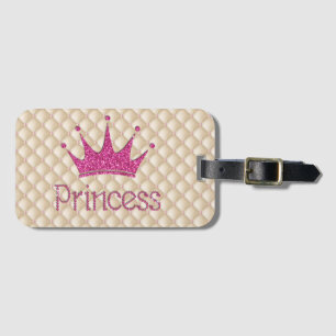 Étiquette À Bagage Perles Chic Charmantes ,Tiare, Princesse,Pailleté