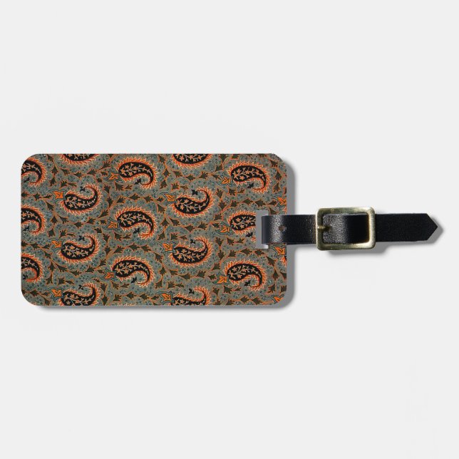 Étiquette À Bagage Persan oriental, Motif turc Paisley (Devant horizontal)