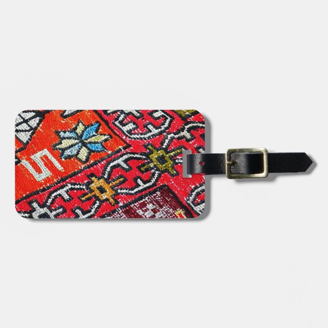 Étiquette À Bagage Perse orientale, Motif turc, Moquette (Devant horizontal)