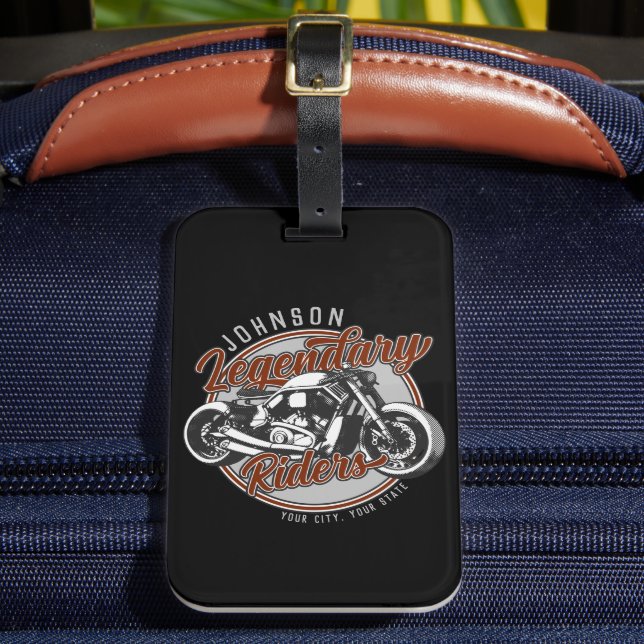 Étiquette À Bagage Personalized Motorcycle Legendary Rider Biker (Insitu Rectoal 2)