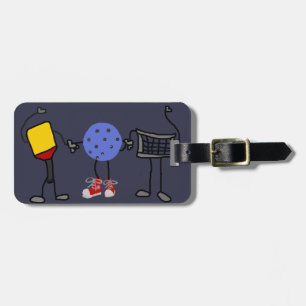 Étiquette À Bagage Personnages de dessin animé drôles de Pickleball