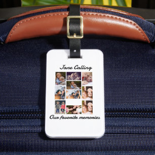 Étiquette À Bagage Personnalisé Amis Moderne 10 Photo Collage