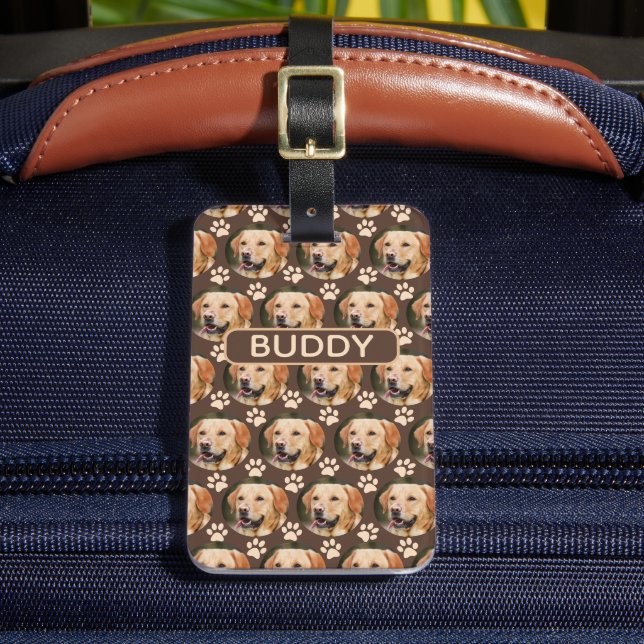 Étiquette À Bagage Personnalisé animal de compagnie Photo Motif chien (Insitu Rectoal 2)