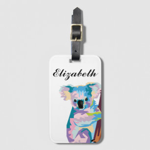 Étiquette À Bagage Personnalisé Coloré Pop Art Koala