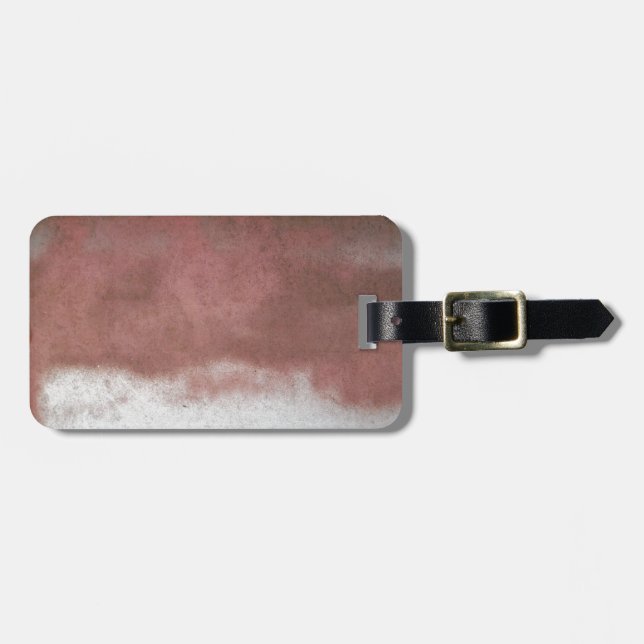Étiquette À Bagage personnalisé de luxe rose et blanc (Devant horizontal)