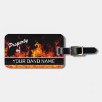 Personnalisé Nom Bande Flames Rock & Roll Musicien