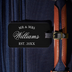 Étiquette À Bagage Personnalisé nom m et mrs nouveaux mariés Voyage m