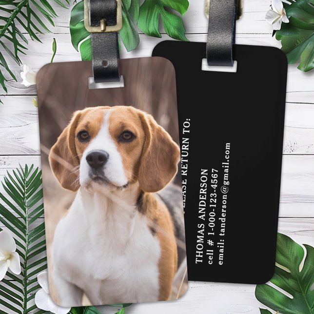 Étiquette À Bagage Personnalisé Photo Dog Pet (Créateur téléchargé)
