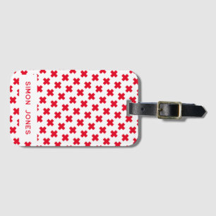 Étiquette À Bagage Personnalisé Simple Motif Croix-Rouge Médicale
