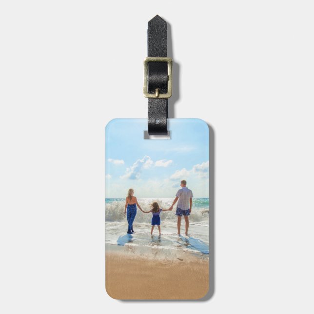 Étiquette À Bagage Personnalisé Votre Photo Bagage Balise Cadeau (Devant Vertical)