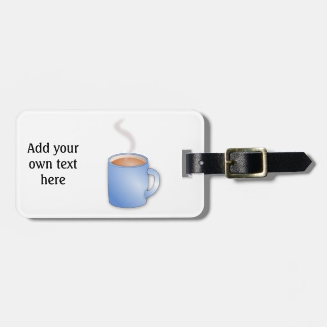 Étiquette À Bagage Personnaliser de ce graphique Mug of Coffee (Devant horizontal)
