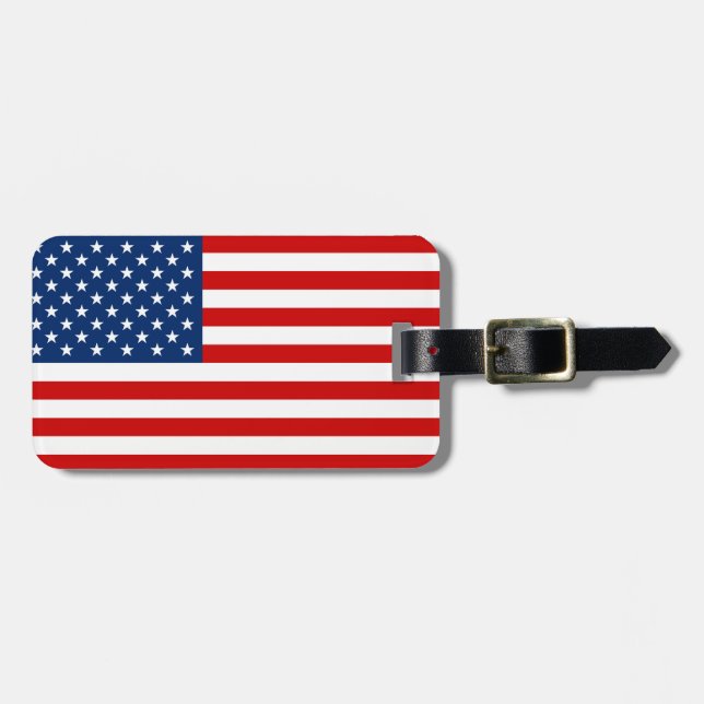 Étiquette À Bagage Personnaliser du drapeau américain (Devant horizontal)