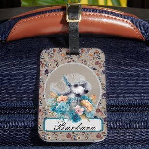 Étiquette À Bagage Personnaliser le caniche Vintage