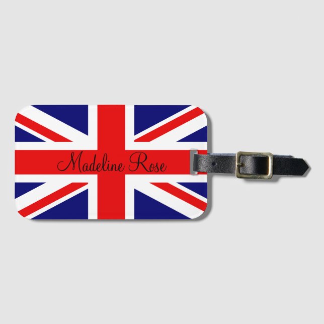 Étiquette À Bagage Personnaliser le drapeau britannique (Devant Horizontal)