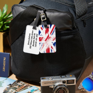 Étiquette À Bagage Personnaliser le drapeau du Royaume-Uni grunge vin